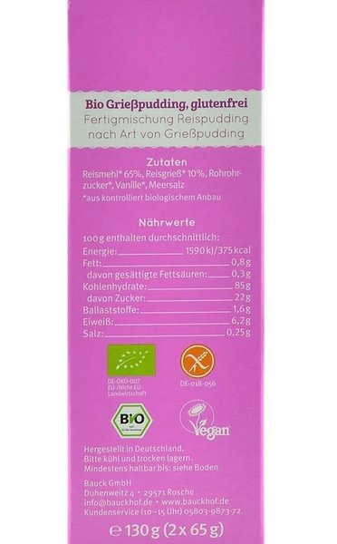 Budinca de gris, fara gluten, bio, 130g